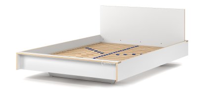 Flai Bett, 140 x 200, Mit Kopfteil, CPL weiß, Mit Lattenrost