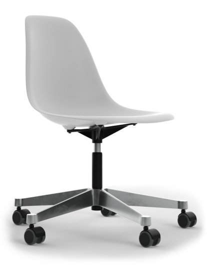 Eames Plastic Side Chair PSCC, Cotton white, Ohne Polsterung, Ohne Polsterung