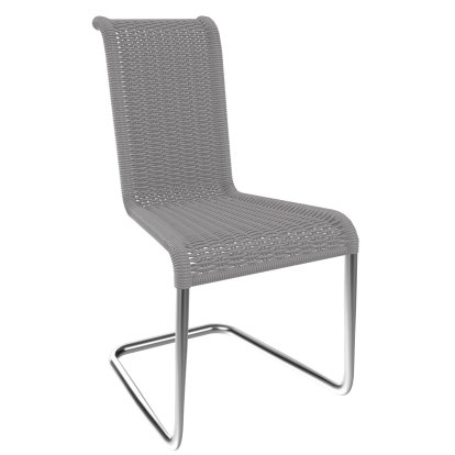 B20 Stuhl, Geflecht I, Silbergrau, Chrom