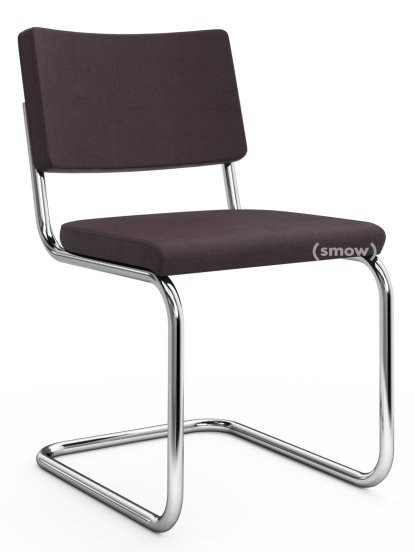 S 32 PV Pure Materials Freischwinger, Nubukleder violett, Verchromt, Ohne Gleiter