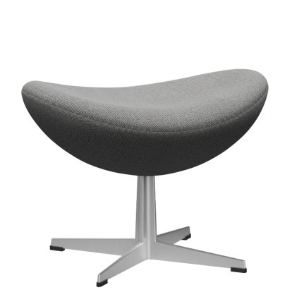 Egg Fußhocker, Re-wool, 108 - Off white / natural, Satingebürstetes Aluminium