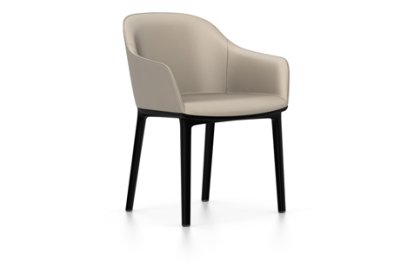 Softshell Armchair, Basic dark, Leder (Standard), Sand, Gleiter für Teppichboden