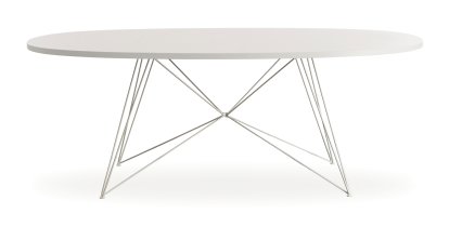 Tavolo XZ3 Oval Tisch, Fenix weiß, Weiß lackiert