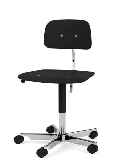 Kevi 2533 Drehstuhl, B / 48 - 61 cm, Black, Polished aluminium