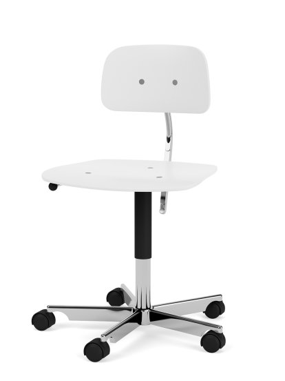 Kevi 2533 Drehstuhl, B / 48 - 61 cm, Snow, Polished aluminium