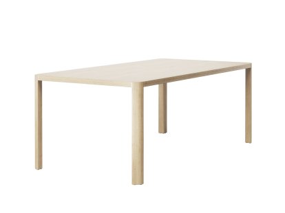 1140 Tisch, L 200 x B 100 cm, Eiche aufgehellt, Aluminium poliert