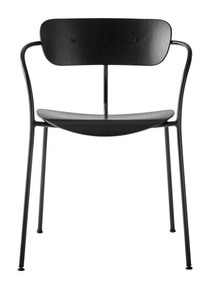 Pavilion AV2 Stuhl , Eiche schwarz lackiert, Schwarz pulverbeschichtet, Mit Armlehnen