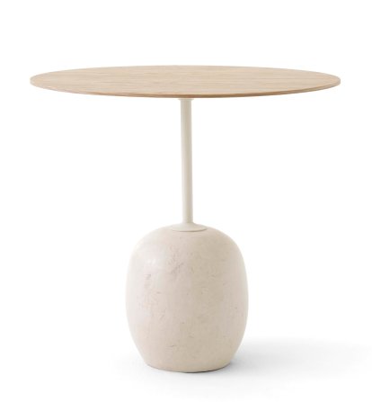 Lato LN8 / LN9 Beistelltisch , Oval (L 50 x B 40 cm), Oak / Crema Diva Marmor