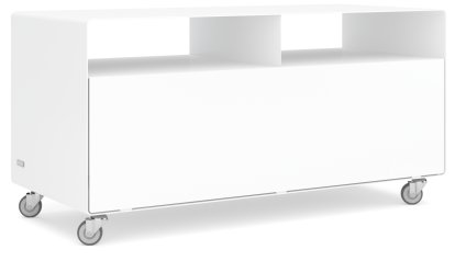 TV Lowboard R 108, Signalweiß (RAL 9003), Industrierollen
