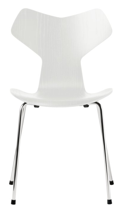 Grand Prix 3130 Stuhl, Gefärbte Esche, White, Chrome