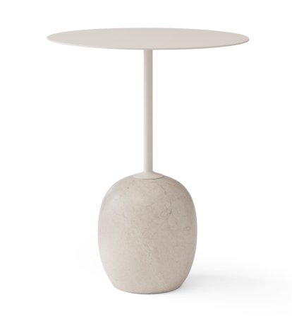 Lato LN8 / LN9 Beistelltisch , Rund (Ø 40 cm), Ivory / Crema Diva Marmor