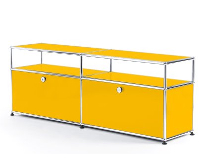 USM Haller TV-Board mit Aufbau, Goldgelb RAL 1004