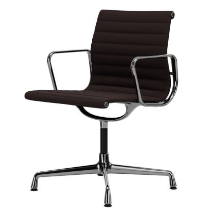 Aluminium Chair EA 103 / EA 104, EA 103 - nicht drehbar, Kastanie / moorbraun, Verchromt