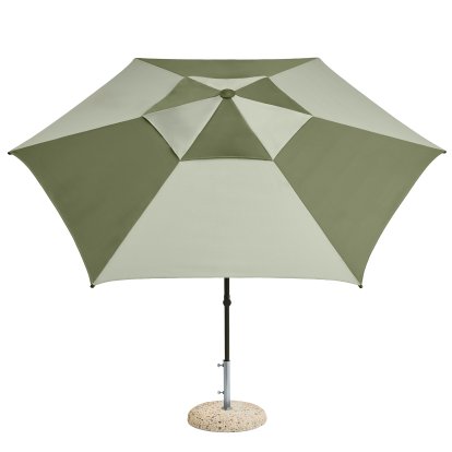 Terrazza Sonnenschirm Hexagon, Green / Dark green, Mit Sonnenschirmständer