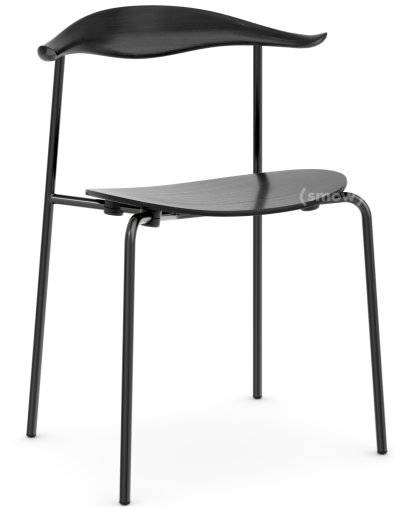 CH88T Stuhl, Pulverbeschichtet, schwarz, Eiche schwarz lackiert