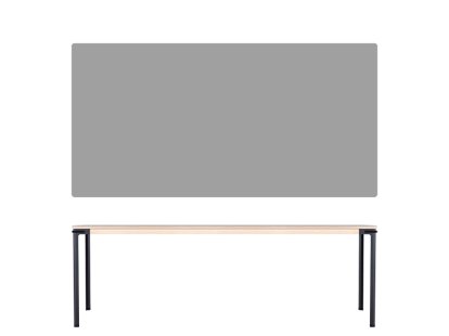Seiltänzer Tisch, 75 x 220 x 90 cm, Linoleum grau, Schwarz