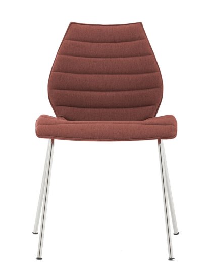 Maui Soft Trevira Stuhl, Ziegelrot, Verchromt