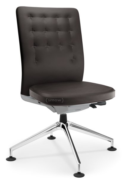 ID Trim Conference, Ohne Lumbalstütze, Ohne Armlehnen, Soft grey, Sitz und Rücken Leder, Chocolate