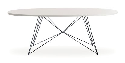 Tavolo XZ3 Oval Tisch, Fenix weiß, Schwarz lackiert