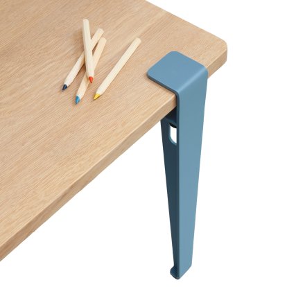 Tiptoe Kinderschreibtisch, Eiche massiv, Walblau