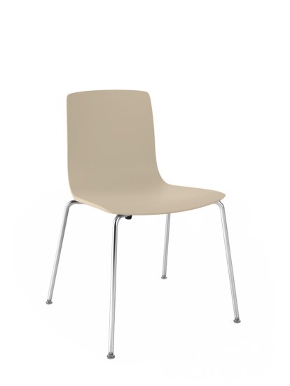 Aava Stuhl, Chrom, Beige, Ohne Armlehnen