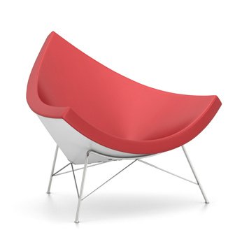 Coconut Loungestuhl, Leder (Standard), Rot