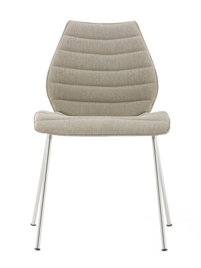 Maui Soft Trevira Stuhl, Beige, Verchromt