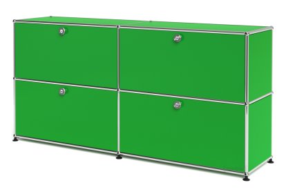 USM Haller Sideboard L, individualisierbar, USM grün, Mit 2 Klappen, Mit 2 Klappen