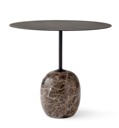 Lato LN8 / LN9 Beistelltisch , Oval (L 50 x B 40 cm), Warm Black / Emparador Marmor