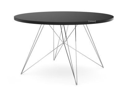 Tavolo XZ3 Rund, Fenix schwarz, Verchromt