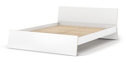 Stockholm Bett, 160 x 200 cm, Weiß, Mit Kopfteil, Mit Lattenrost