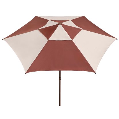 Terrazza Sonnenschirm Hexagon, Burgundy / off-white, Ohne Sonnenschirmständer