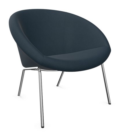 369 Sessel, Stoff Harald dark jade, hochglanz-verchromt