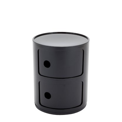 Componibili Container rund 2 Fächer, Schwarz
