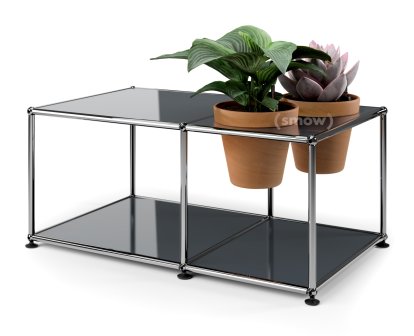 USM Haller Pflanzenwelten Beistelltisch, Anthrazitgrau RAL 7016, Terrakotta