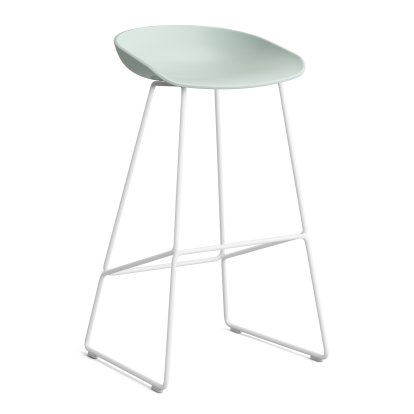 About A Stool AAS 38 Barhocker, Barvariante: Sitzhöhe 74 cm, Stahl pulverbeschichtet weiß, Dusty mint 2.0