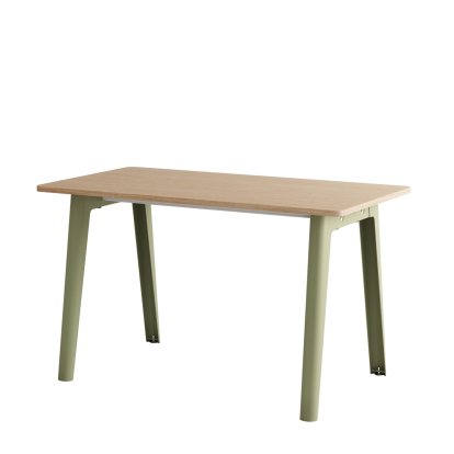 New Modern Schreibtisch, Metall/Holz, 130 x 70 cm, Ohne Aufbewahrungsmodul, Khakigrün