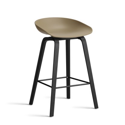 About A Stool AAS 32 Barhocker, Küchenvariante: Sitzhöhe 64 cm, Eiche schwarz lackiert, Clay 2.0