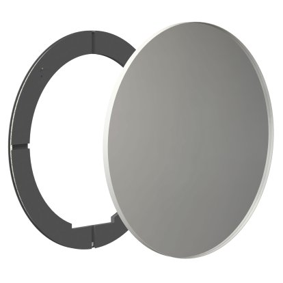 Unu Spiegel mit LED Beleuchtung rund (Set), ø 100 cm, Weiß matt