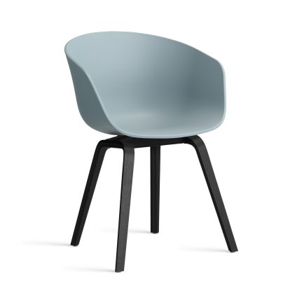 About A Chair AAC 22 Armlehnstuhl, Dusty blue 2.0, Eiche schwarz lackiert