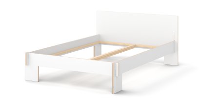Siebenschläfer Bett, 140 x 200 cm, Mit Kopfteil, Weiß, Ohne Lattenrost