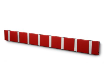 Knax, 8 Haken, Aluminium, MDF rot lackiert