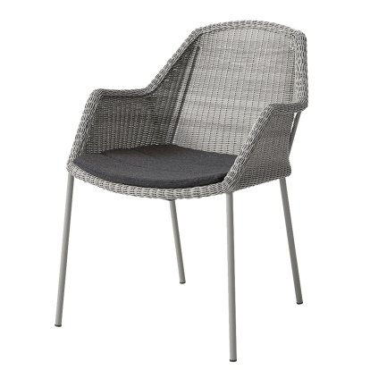 Breeze Stuhl, Taupe, Mit Sitzkissen, Natté - Black