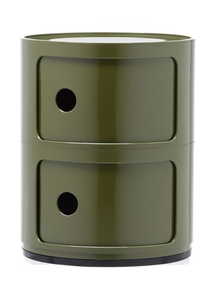 Componibili Container rund 2 Fächer, Grün