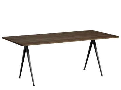 Pyramid Tisch 02, Eiche geräuchert, Stahl pulverbeschichtet schwarz